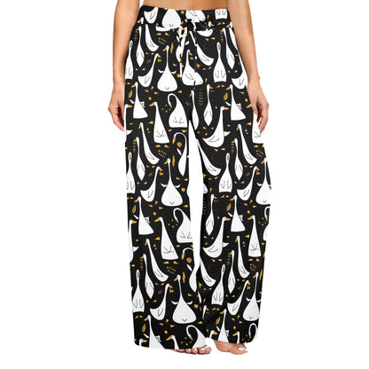 Goose Print Design LKS401 Women's Wide Leg Lounge Pants