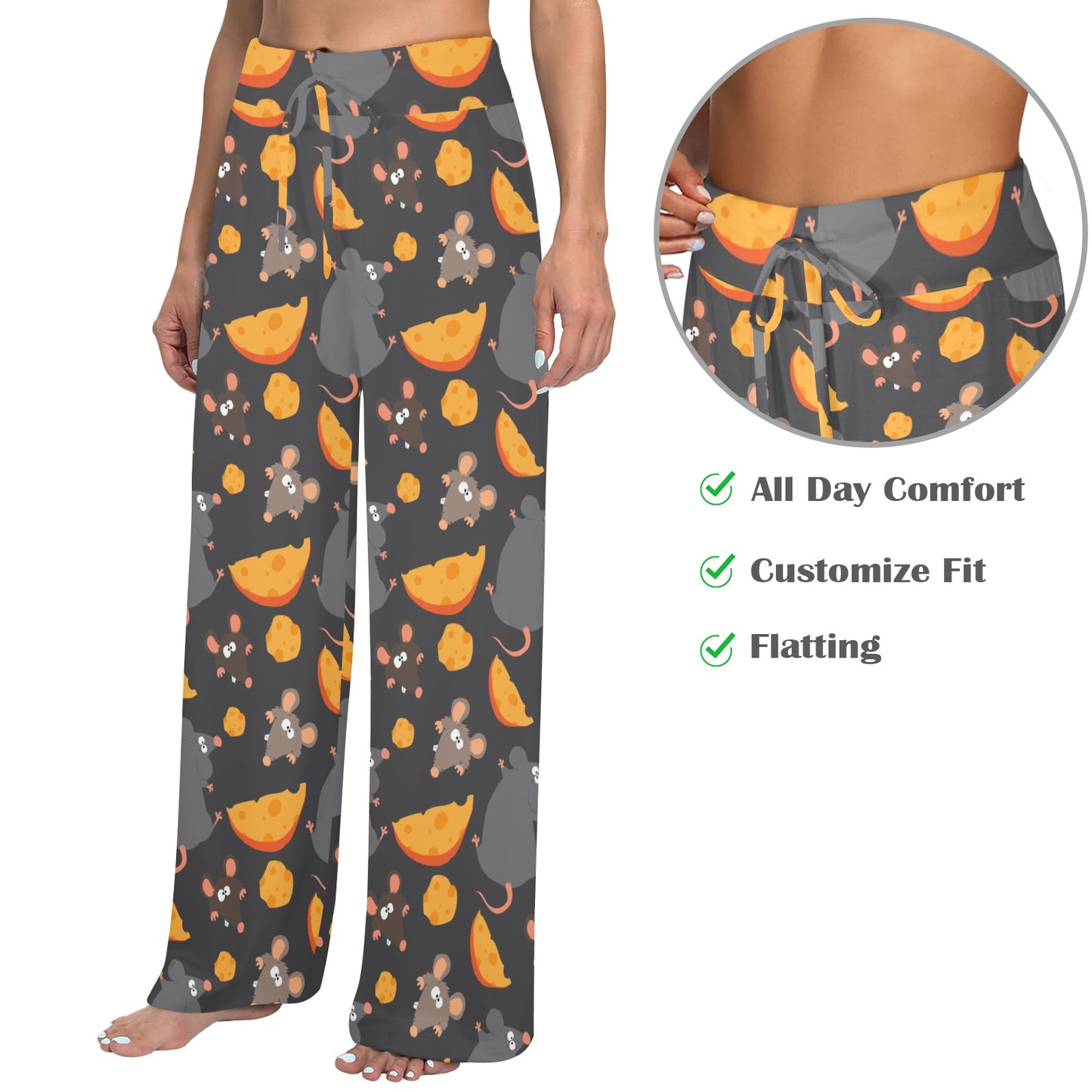 Rat Pattern Print Design 04 Women's Wide Leg Lounge Pants