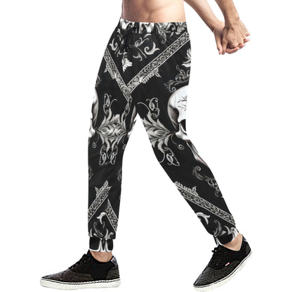 Bandana Black Style with Skull Men's Sweatpants