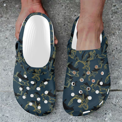 Koi Carp Gold Design Themed Print Unisex Clogs Shoes
