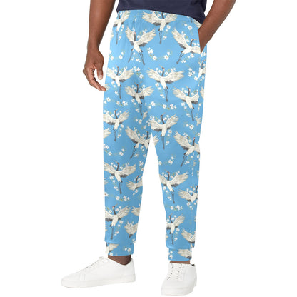 Crane Pattern Print Design 03 Men's Casual Track Pants