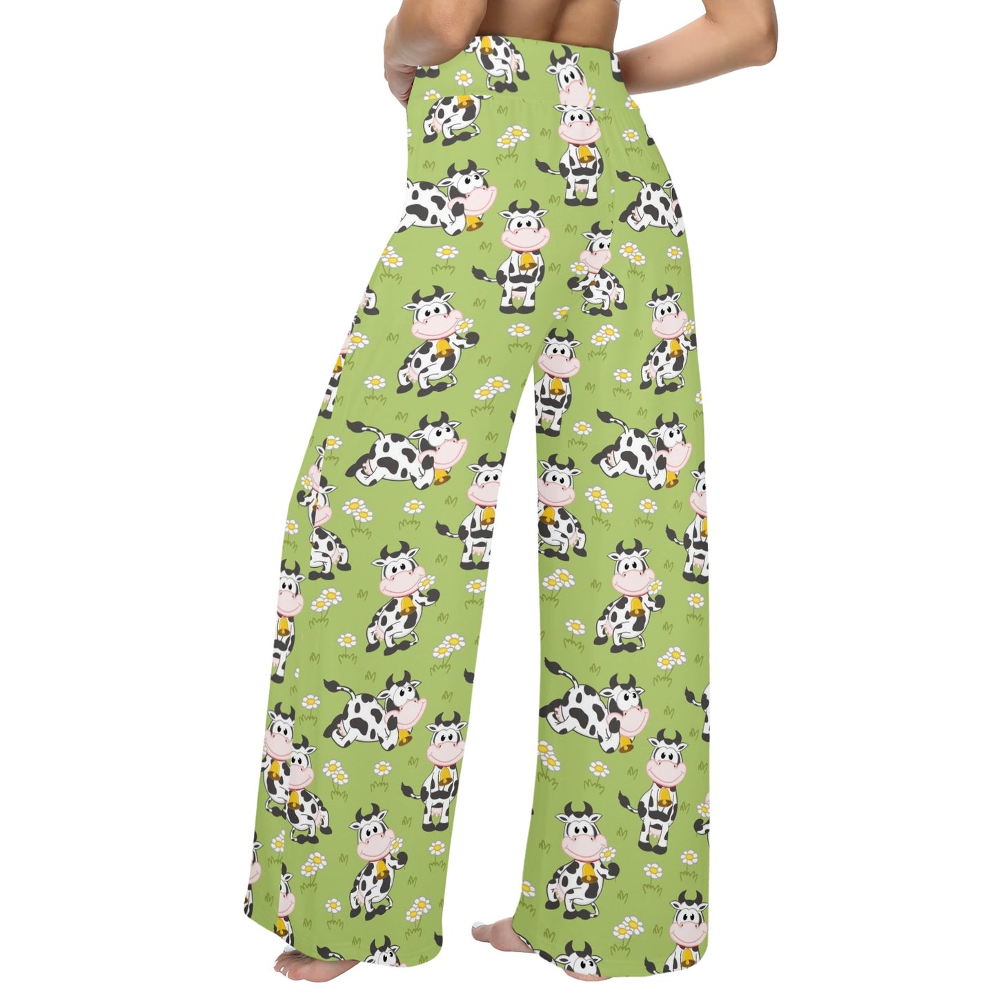 Cattle Print Design LKS401 Women's Wide Leg Lounge Pants