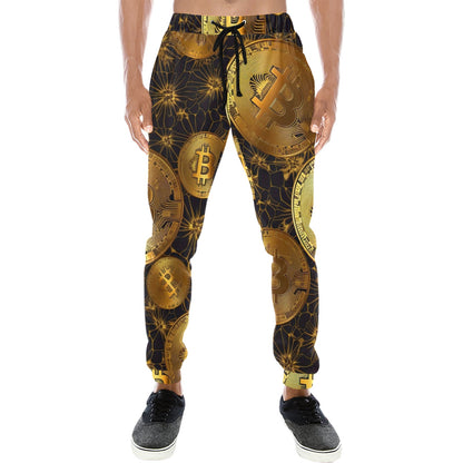 Bitcoin Blockchain Print Pattern Design BTC6 Men's Sweatpants