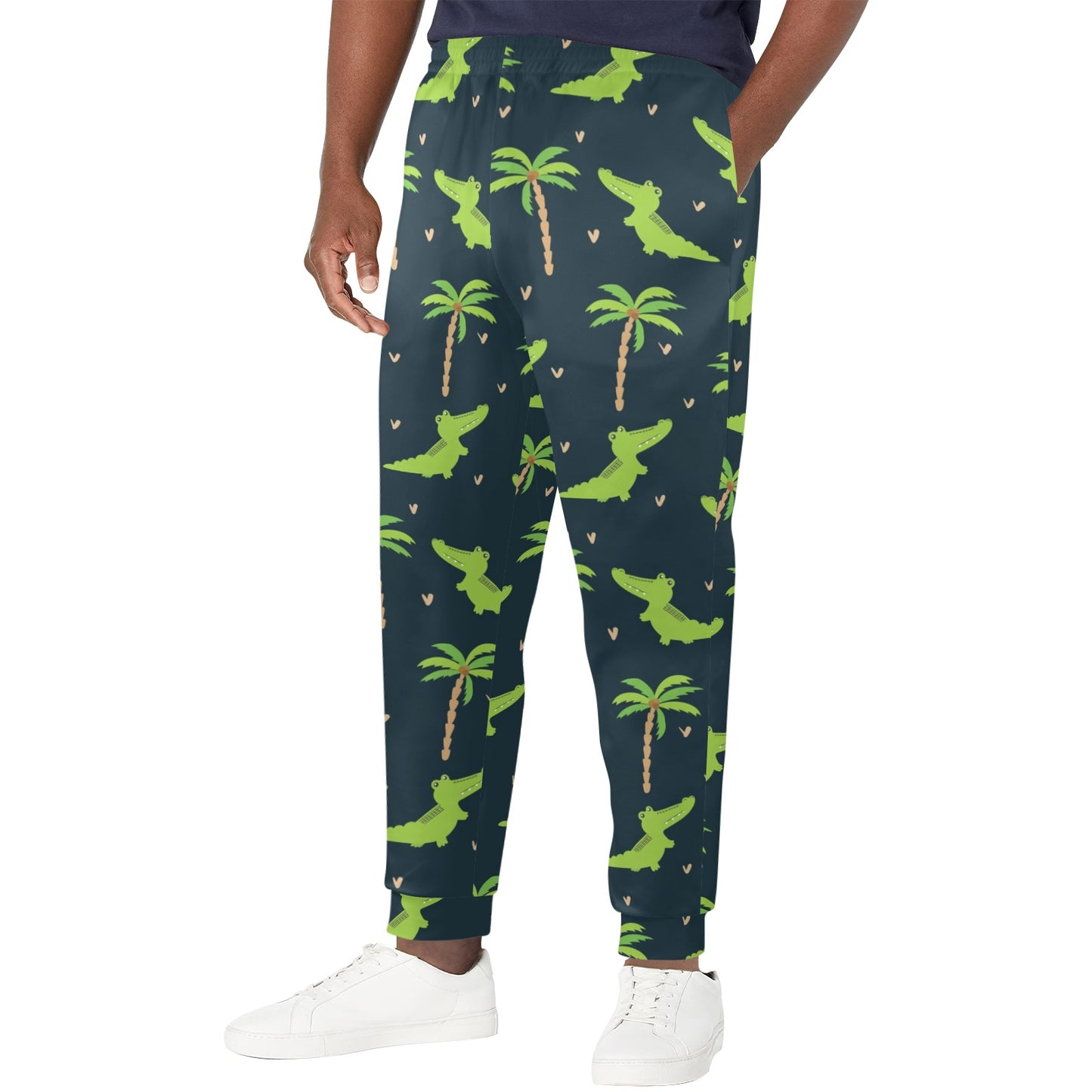 Alligator Pattern Print Design 02 Men's Casual Track Pants