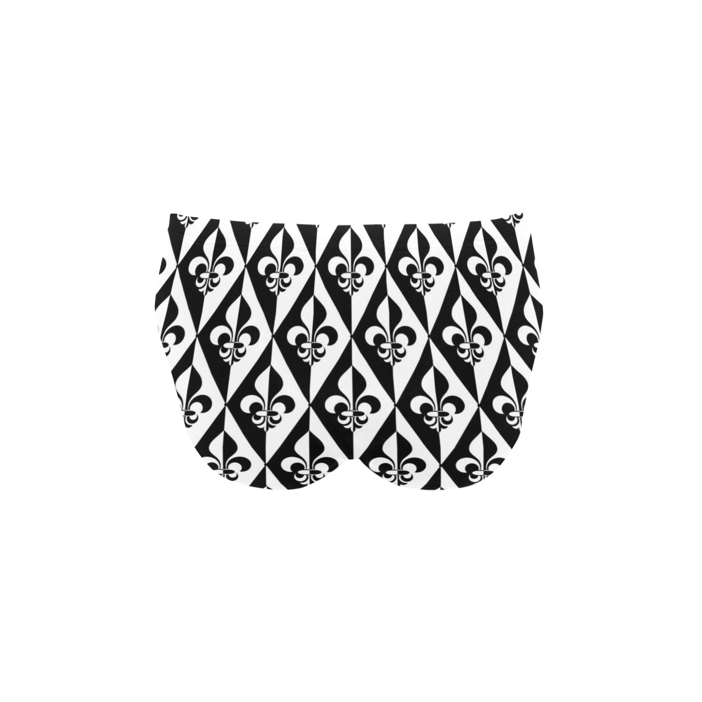 Fleur De Lis Black White Pattern Print Design 02 Men's Swimming Briefs