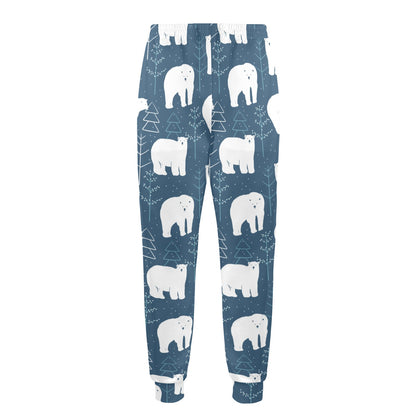 Polar Bear Pattern Print Design A01 Men's Casual Track Pants