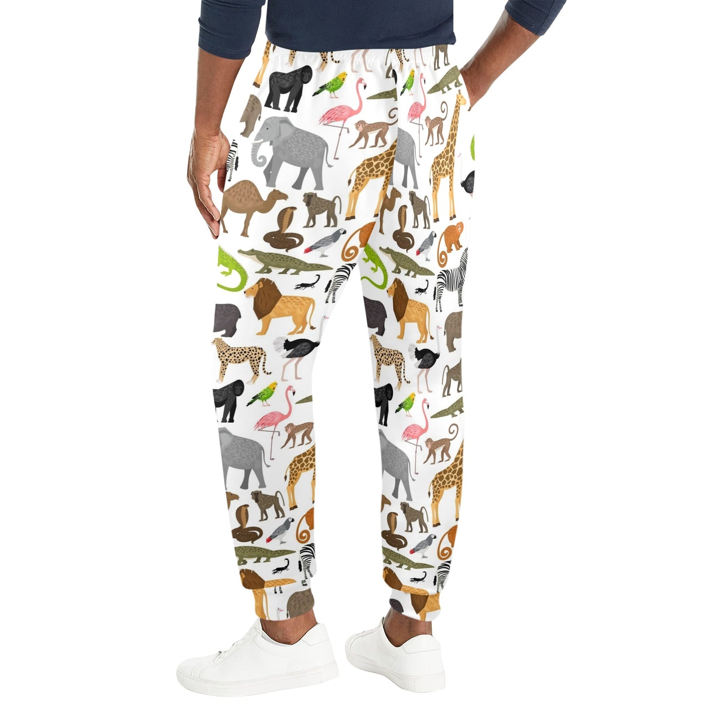 Zoo Animal Design Print Pattern JJ0412 Men's Casual Track Pants