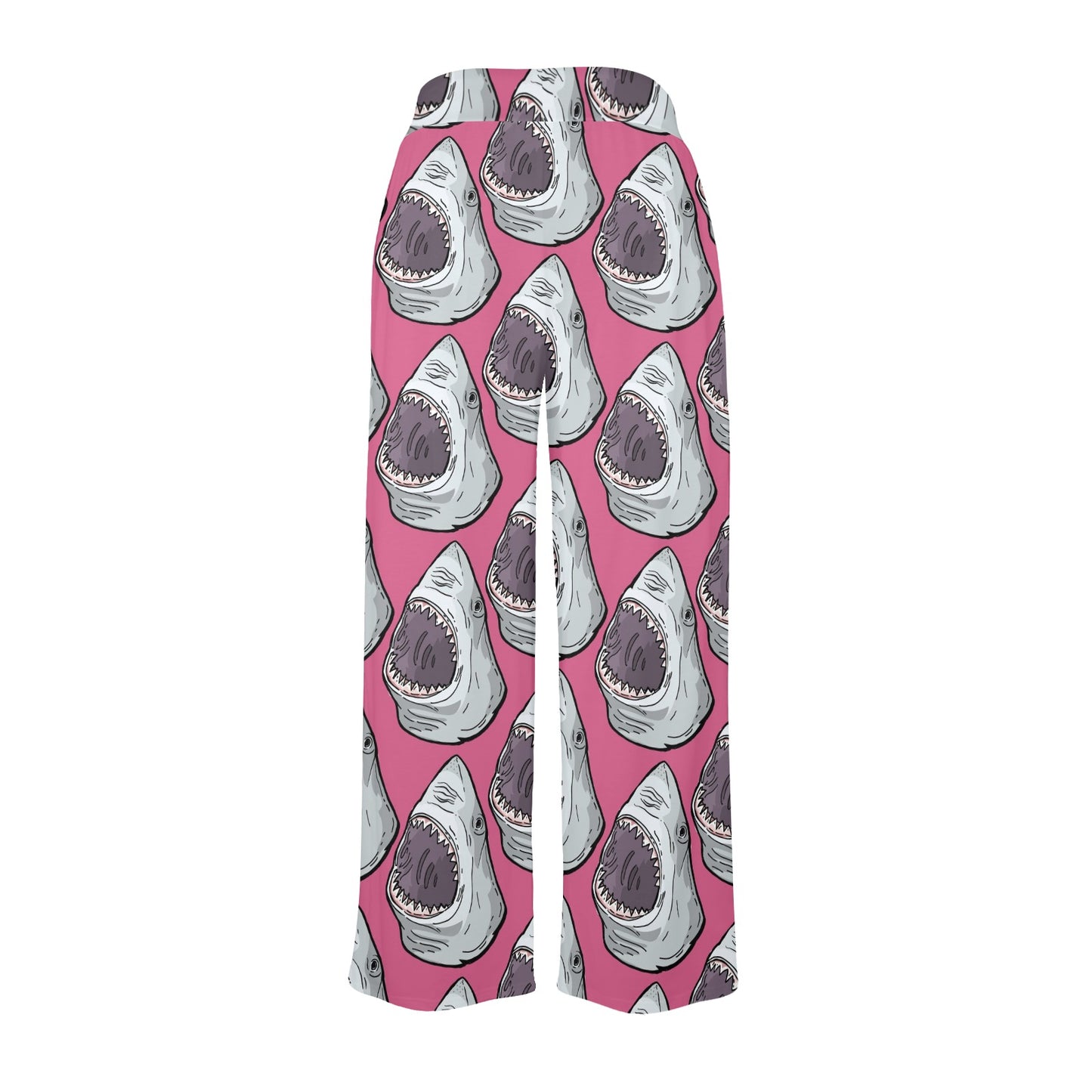 Great White Shark Pattern Print Design 01 Women's Wide Leg Lounge Pants