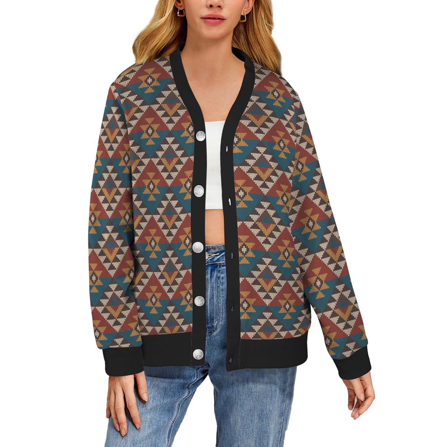 Knit Aztec Tribal Women's Cardigan