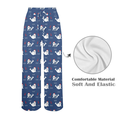 Sea Lion Print Design LKS403 Women's Wide Leg Lounge Pants