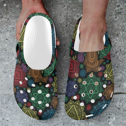 Chakra Mandala Print Pattern Unisex Clogs Shoes