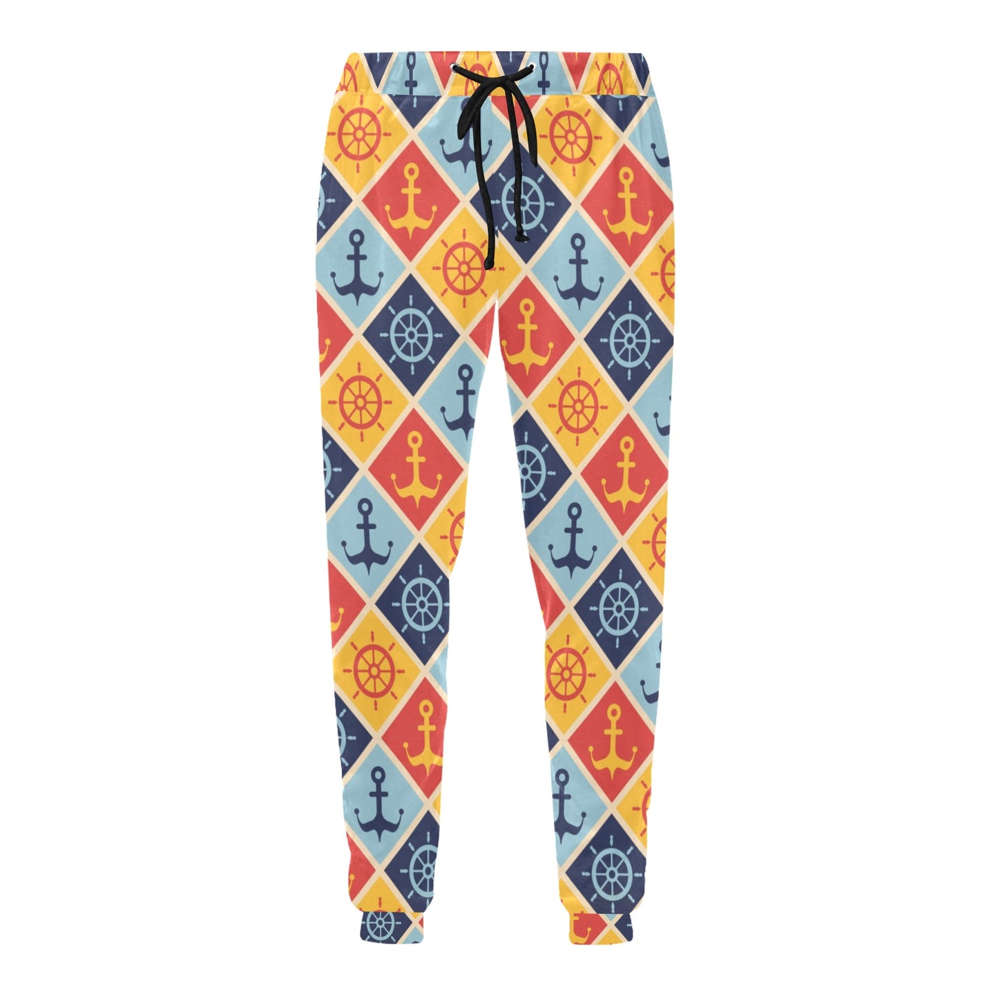 Nautical Pattern Design Themed Print Men's Sweatpants