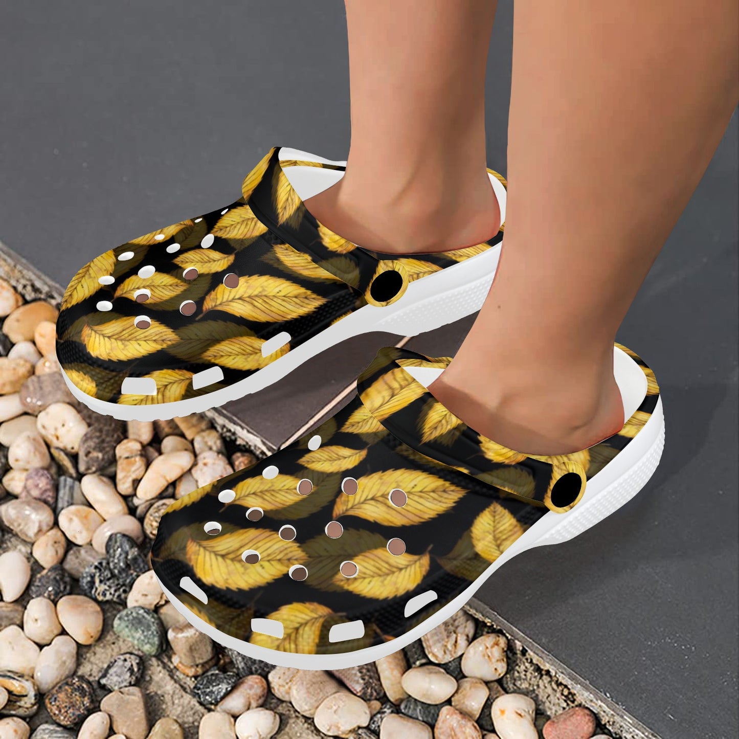 Elm Leave Summer Print Pattern Unisex Clogs Shoes