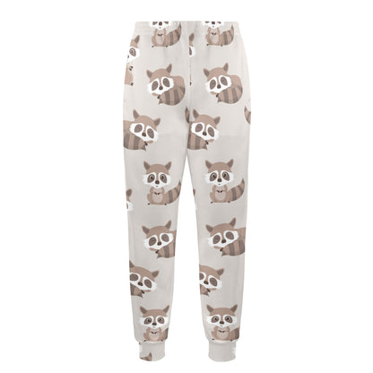Raccoon Pattern Print Design A05 Men's Casual Track Pants