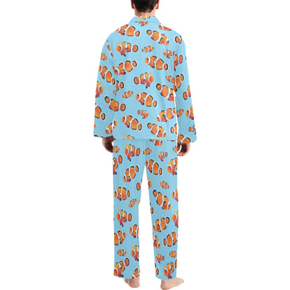 Clownfish Pattern Print Design 01 Men's Long Pajama Set