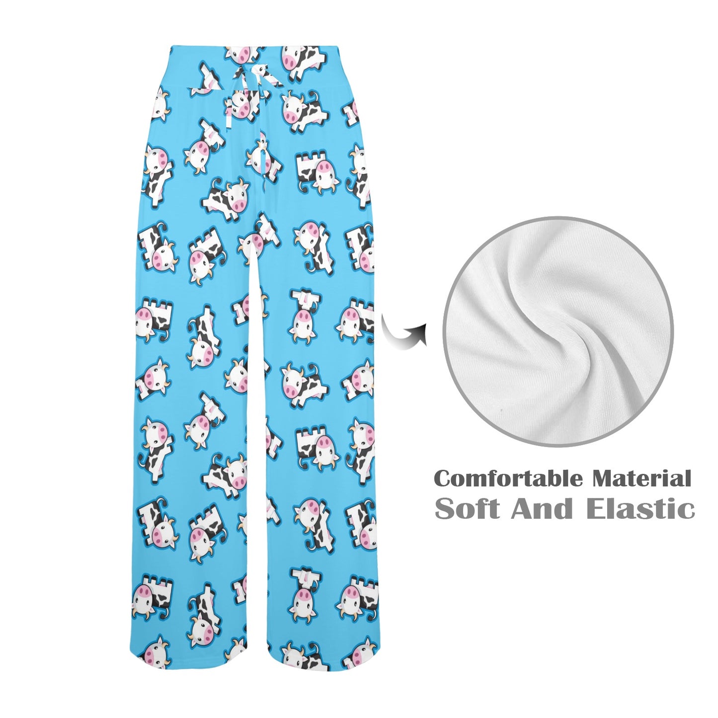 Cow Pattern Print Design 01 Women's Wide Leg Lounge Pants