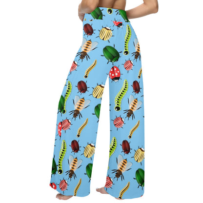 Bugs Design Print Pattern JJ017 Women's Wide Leg Lounge Pants