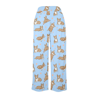 Pembroke Welsh Corgis Pattern Print Design A05 Women's Wide Leg Lounge Pants