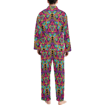 Trippy Print Design LKS303 Men's Long Pajama Set