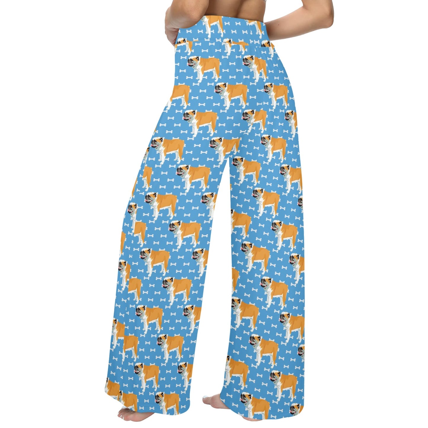 Bulldogs Pattern Print Design 06 Women's Wide Leg Lounge Pants