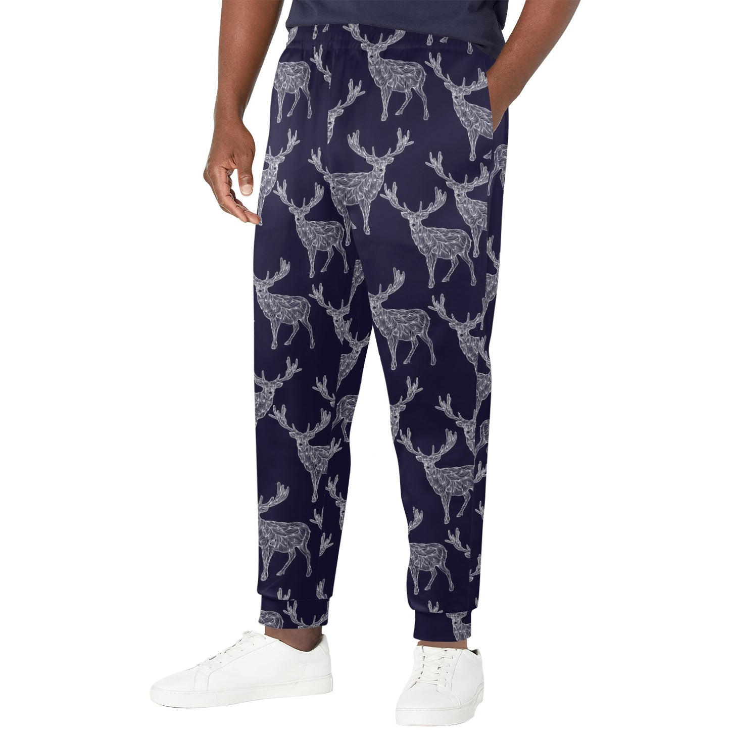 elk Design Print Pattern JJ0196 Men's Casual Track Pants