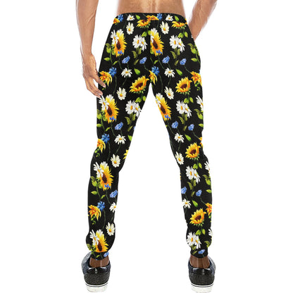 Sunflower Chamomile Bright Color Print Men's Sweatpants
