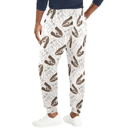 Basset Hound Pattern Print Design 01 Men's Casual Track Pants