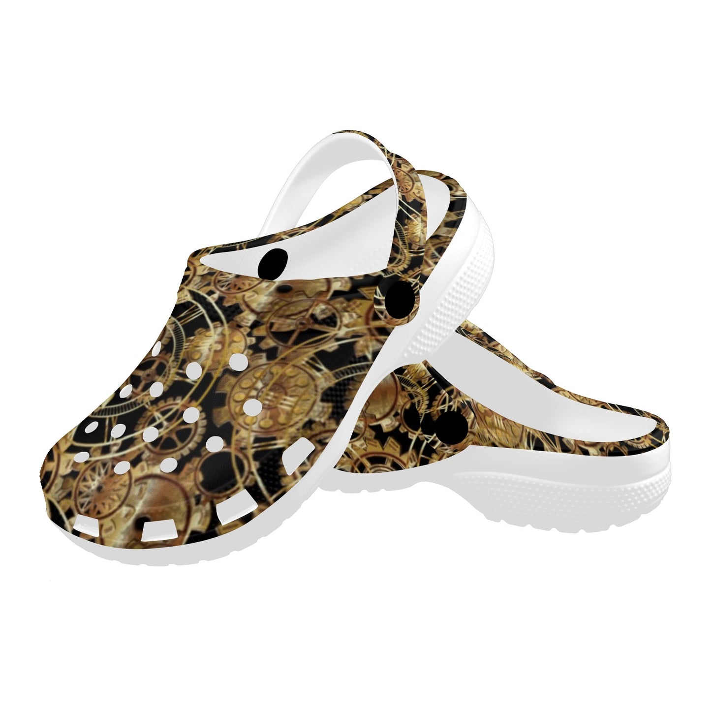 Steampunk Gear Design Themed Print Unisex Clogs Shoes