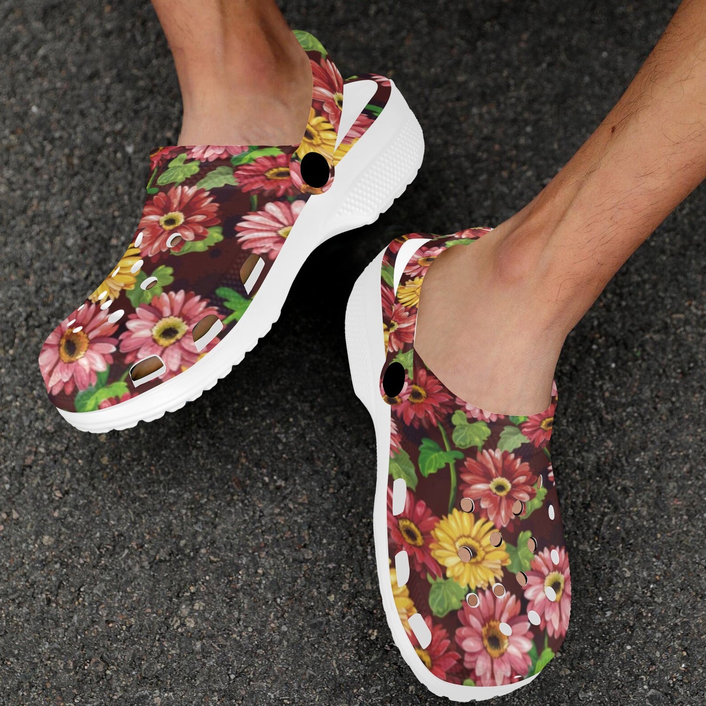 Daisy Gerbera Print Pattern Unisex Clogs Shoes