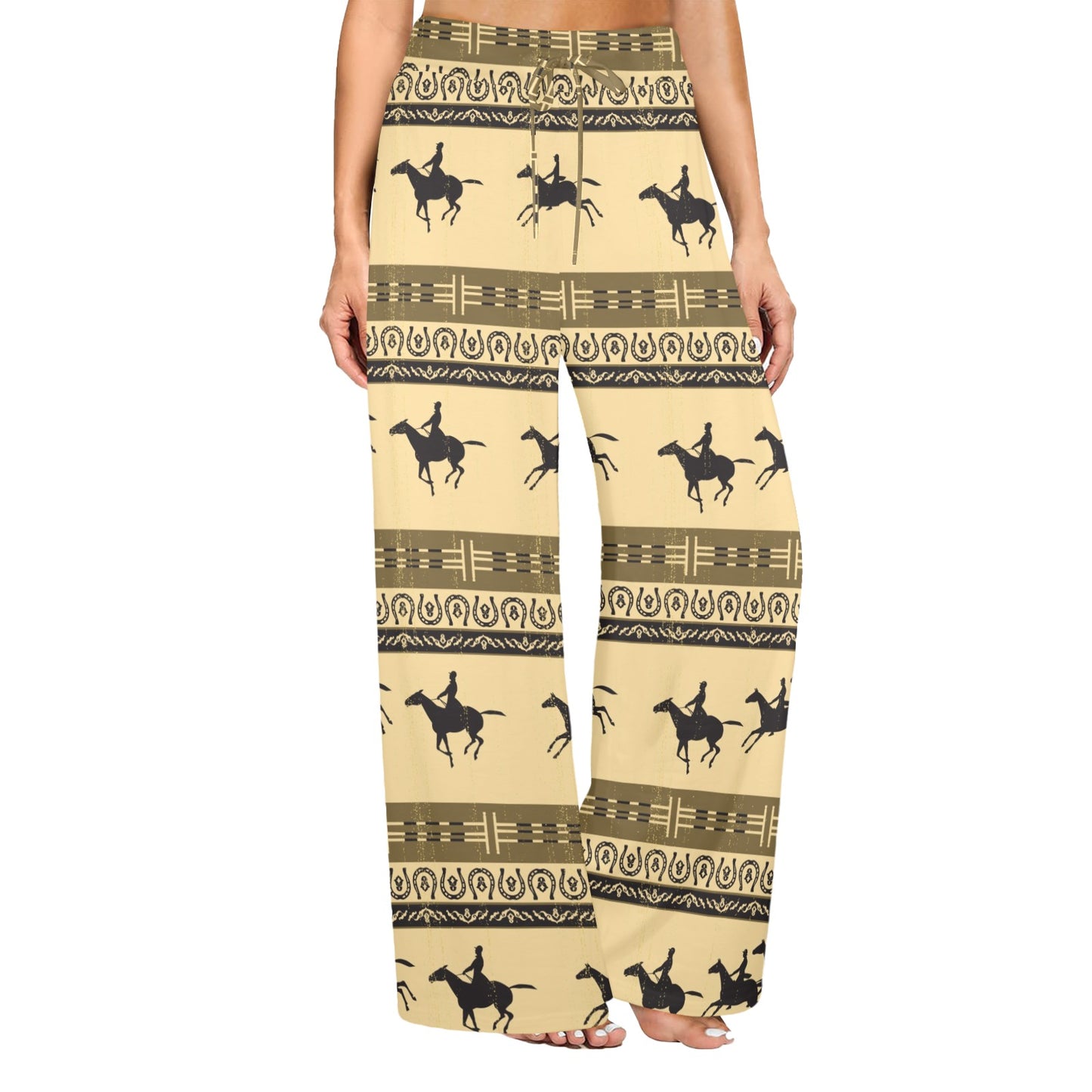 Horse Pattern Prnt Women's Wide Leg Lounge Pants