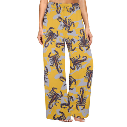 Scorpion Pattern Print Design 01 Women's Wide Leg Lounge Pants