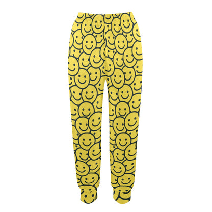 Smiley Face Emoji Print Design LKS302 Women's Casual Track Pants