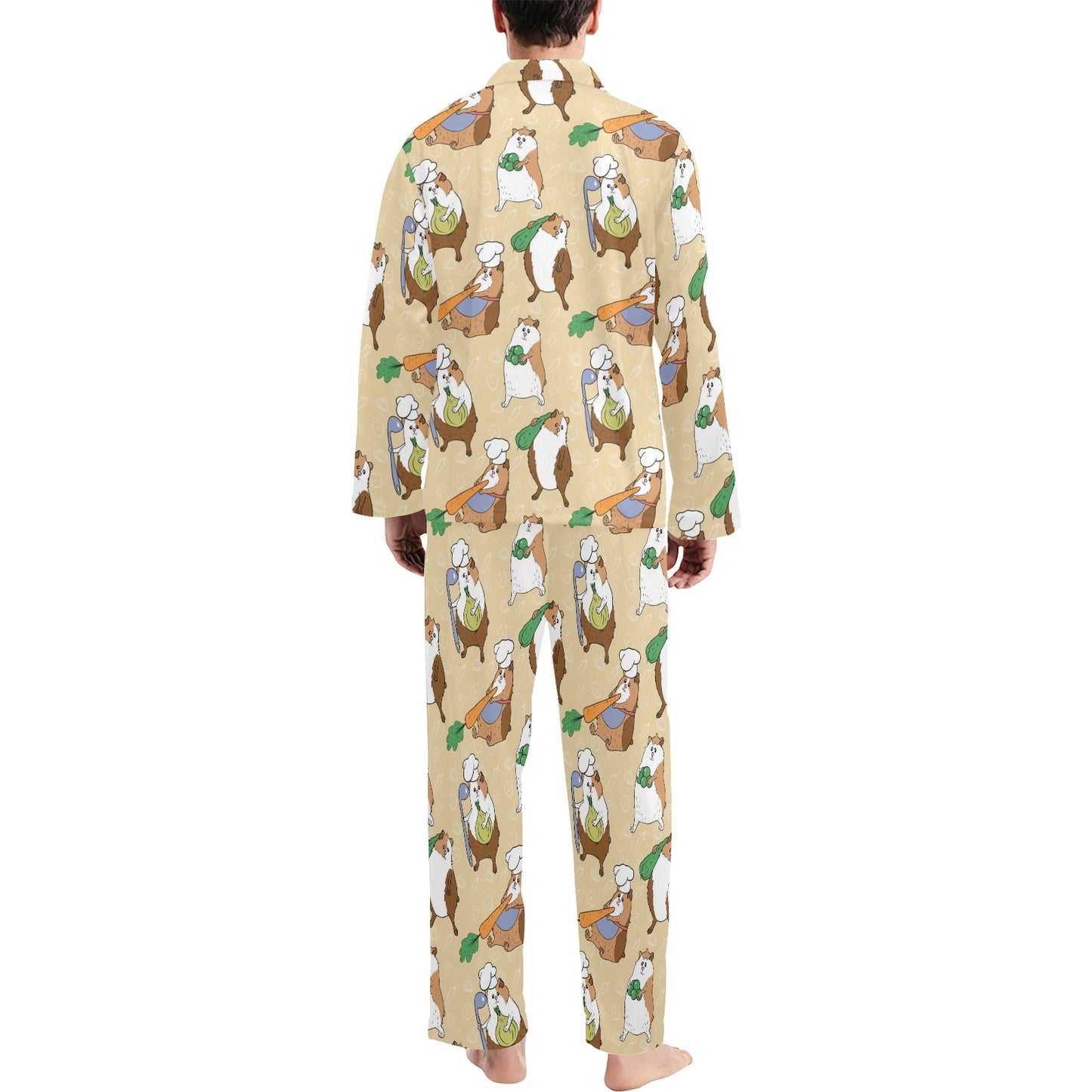 Guinea Pig Pattern Print Design 03 Men's Long Pajama Set