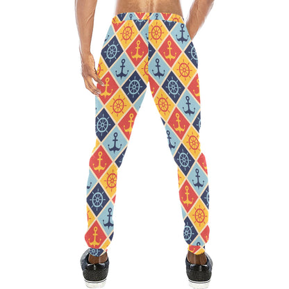 Nautical Pattern Design Themed Print Men's Sweatpants