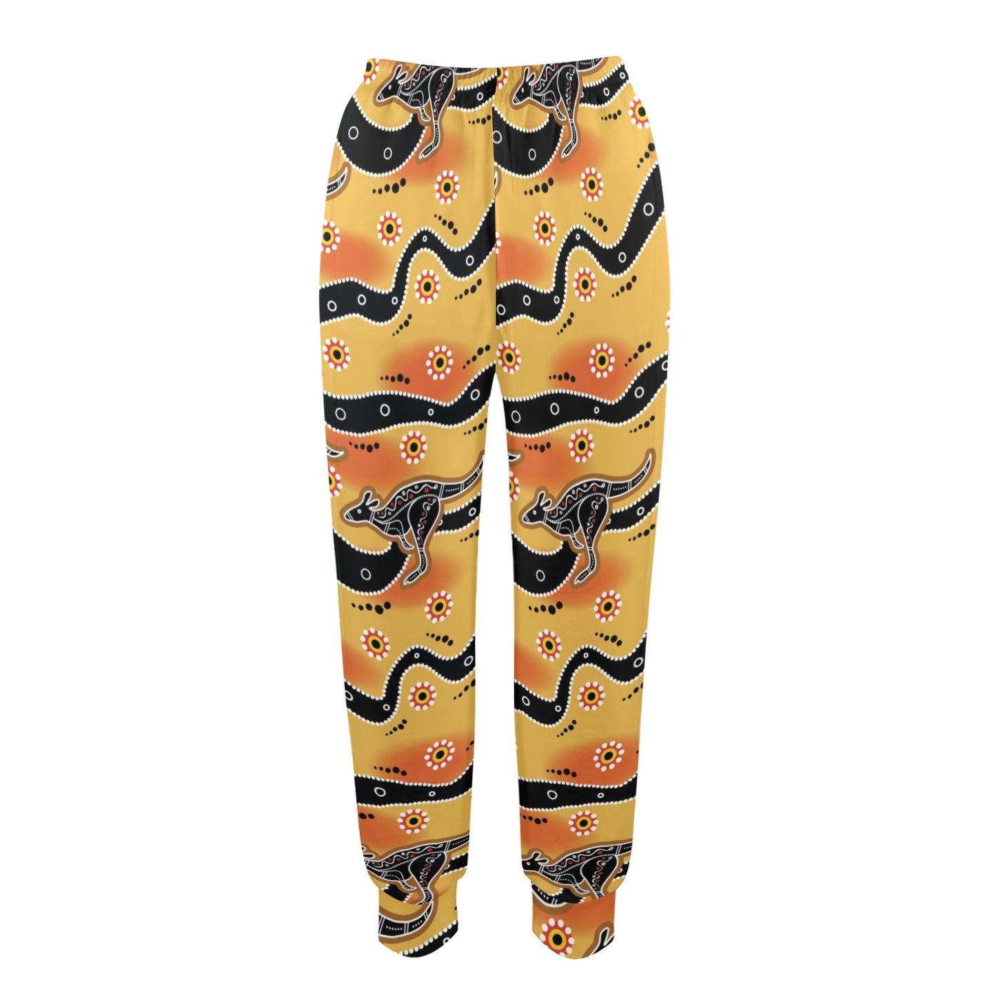 Kangaroos Aboriginal Pattern Print Design 06 Women's Casual Track Pants
