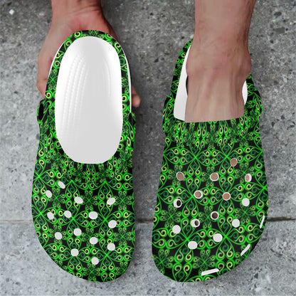 Celtic Green Neon Design Unisex Clogs Shoes