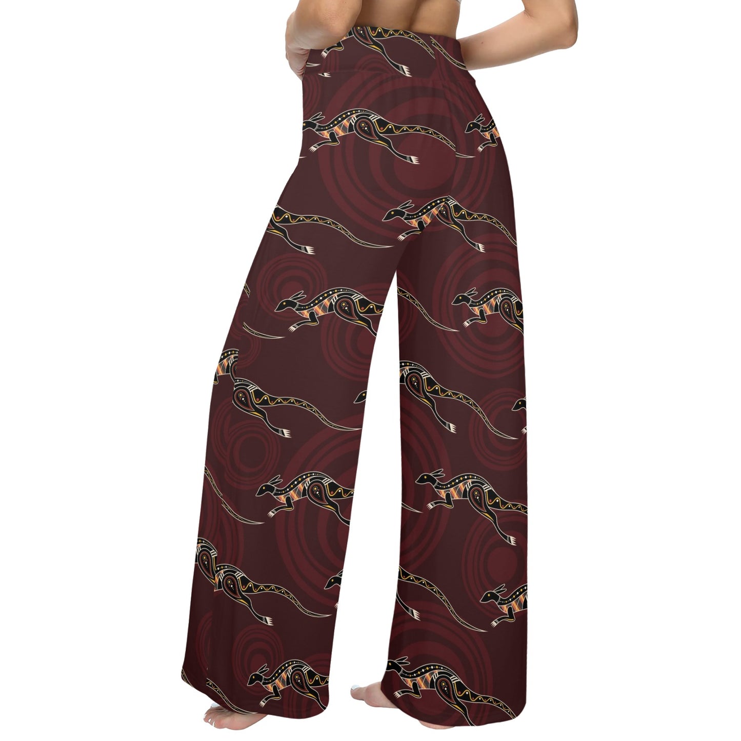 Kangaroos Pattern Print Design 05 Women's Wide Leg Lounge Pants