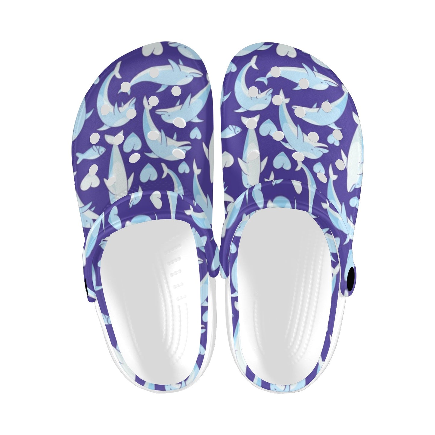 Dolphin Smile Print Pattern Unisex Clogs Shoes