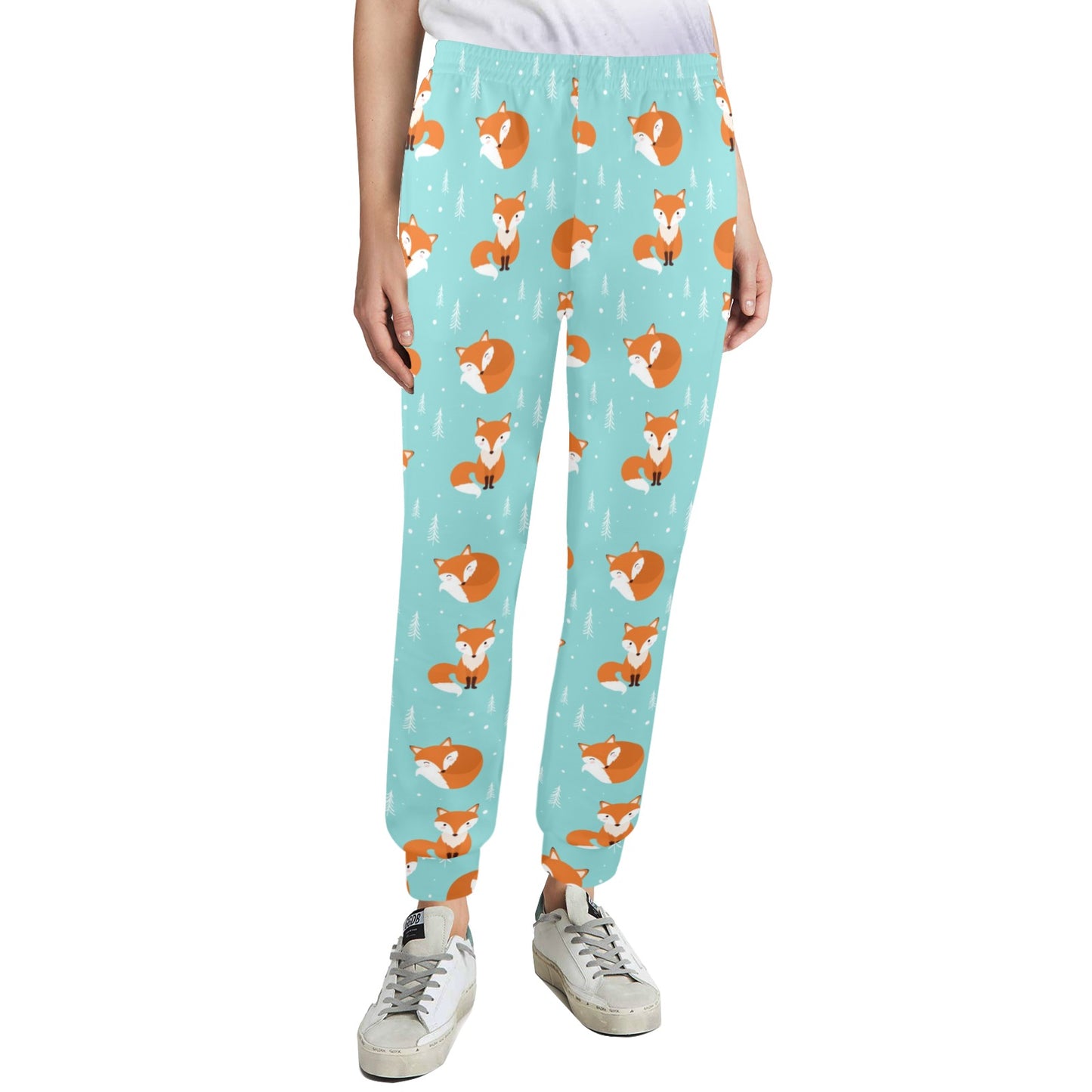 Fox Design Snow Print Pattern Women's Casual Track Pants