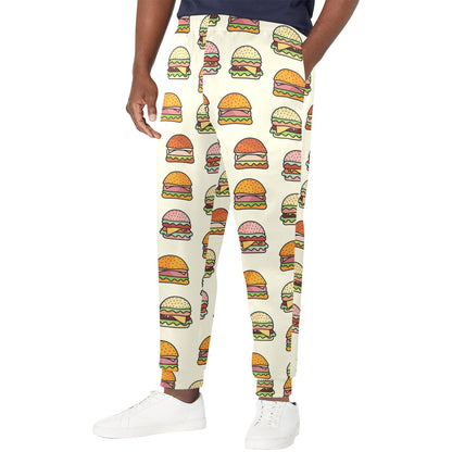 hamburger Design Print Pattern JJ0318 Men's Casual Track Pants
