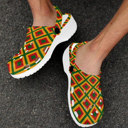 Rasta Reggae Color Cross Unisex Clogs Shoes