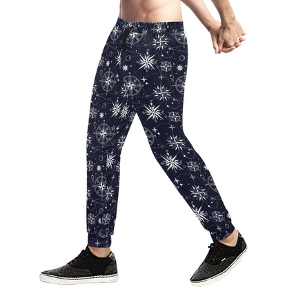 Nautical Sky Design Themed Print Men's Sweatpants