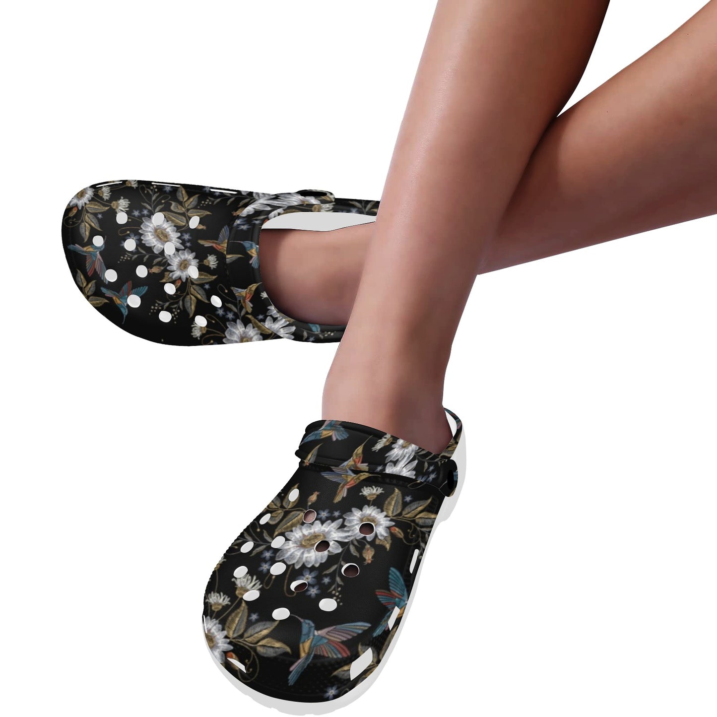 Hummingbird with Embroidery Themed Print Unisex Clogs Shoes