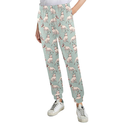 Bull Terrier Cute Print Pattern Women's Casual Track Pants