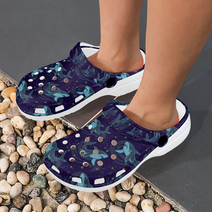 Shark Themed Print Unisex Clogs Shoes