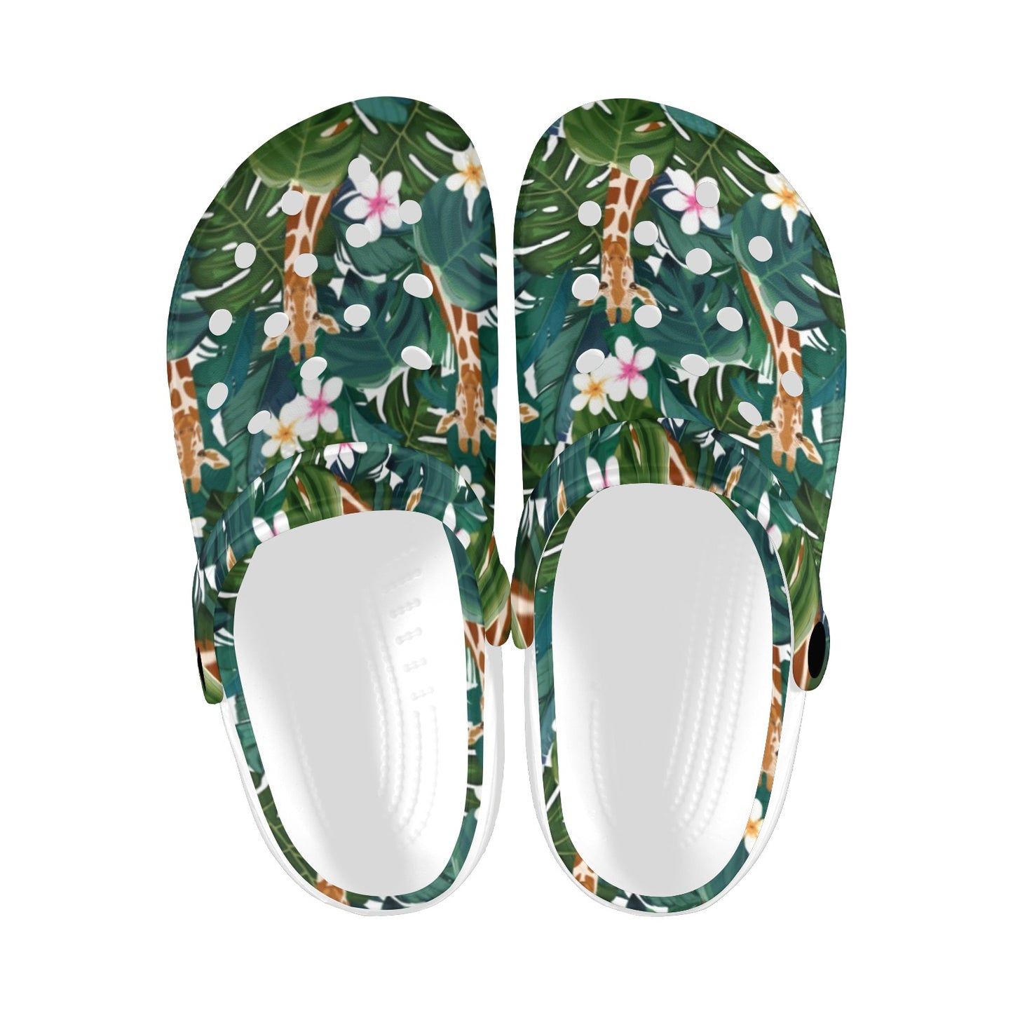 Giraffe Jungle Design Print Unisex Clogs Shoes
