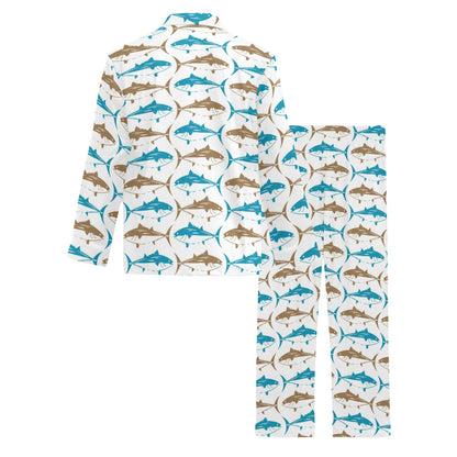 Tuna Fish Print Design LKS301 Men's Long Pajama Set