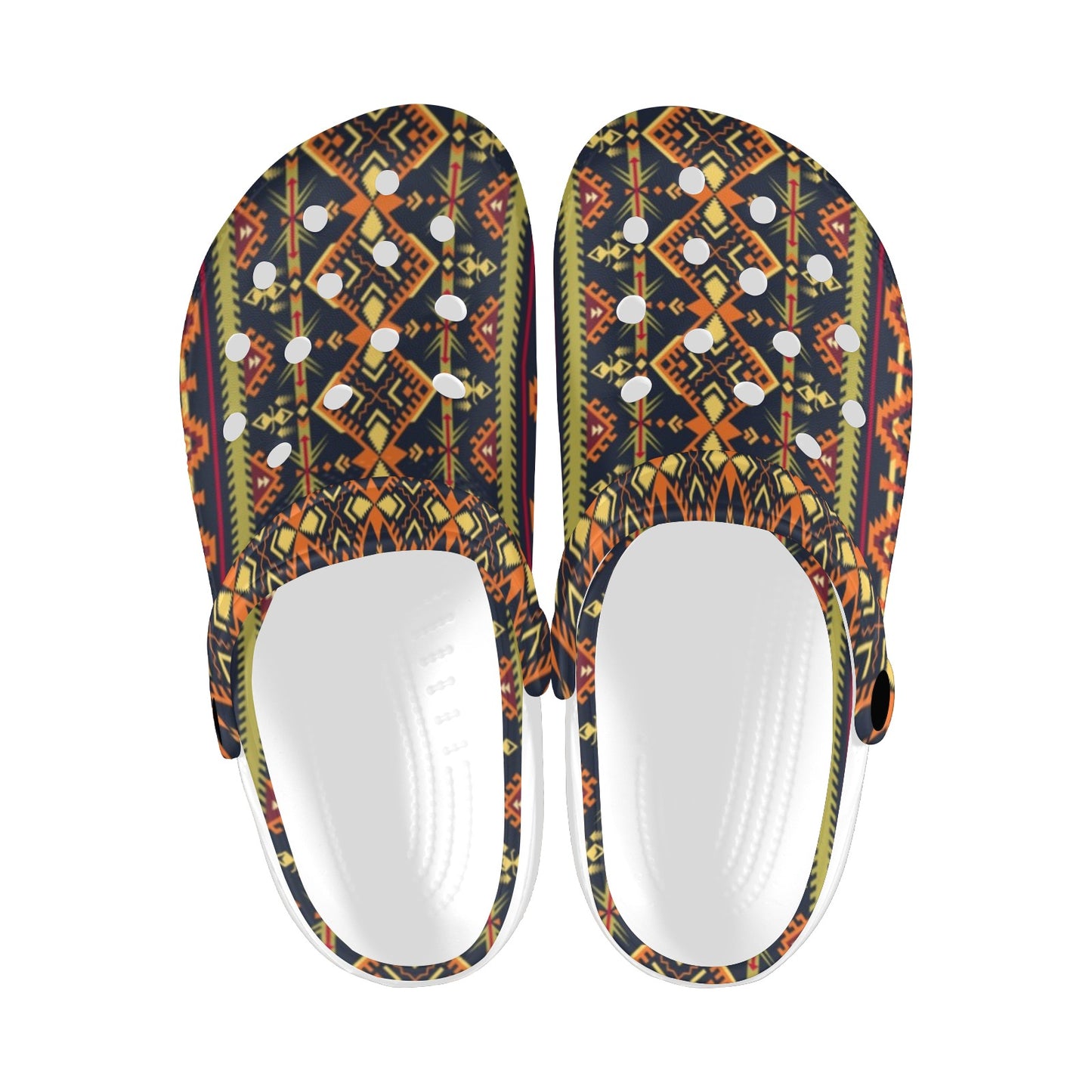 Kente Classic Design African Print Unisex Clogs Shoes