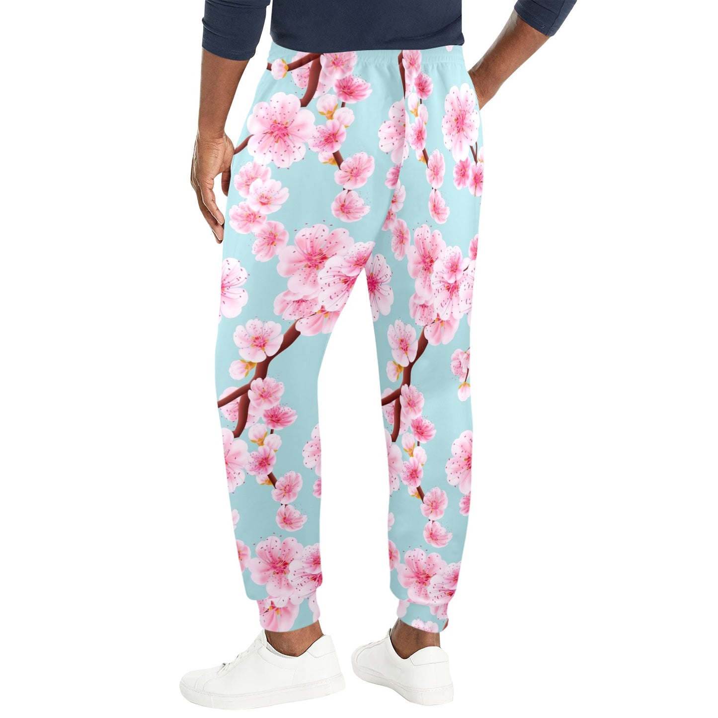 Cherry Blossom Pattern Print Design CB04 Men's Casual Track Pants