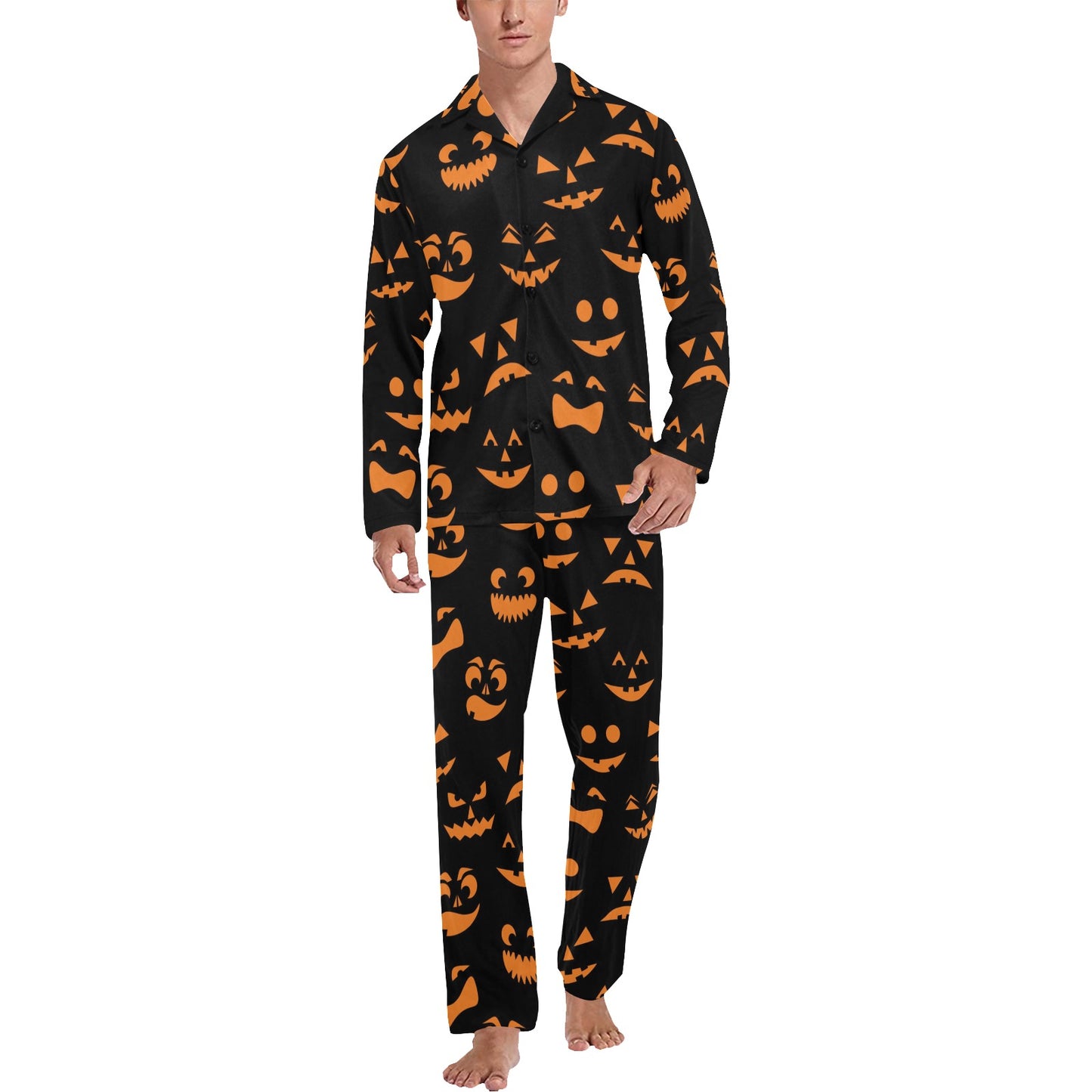 Halloween Pattern Print Design 02 Men's Long Pajama Set